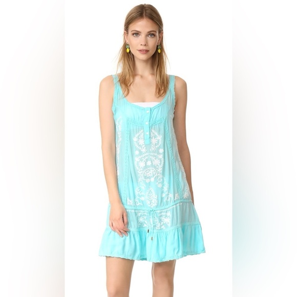 Melissa Odabash Jaz embroidered voile dress or swim cover up M coastal beachy - Picture 1 of 16